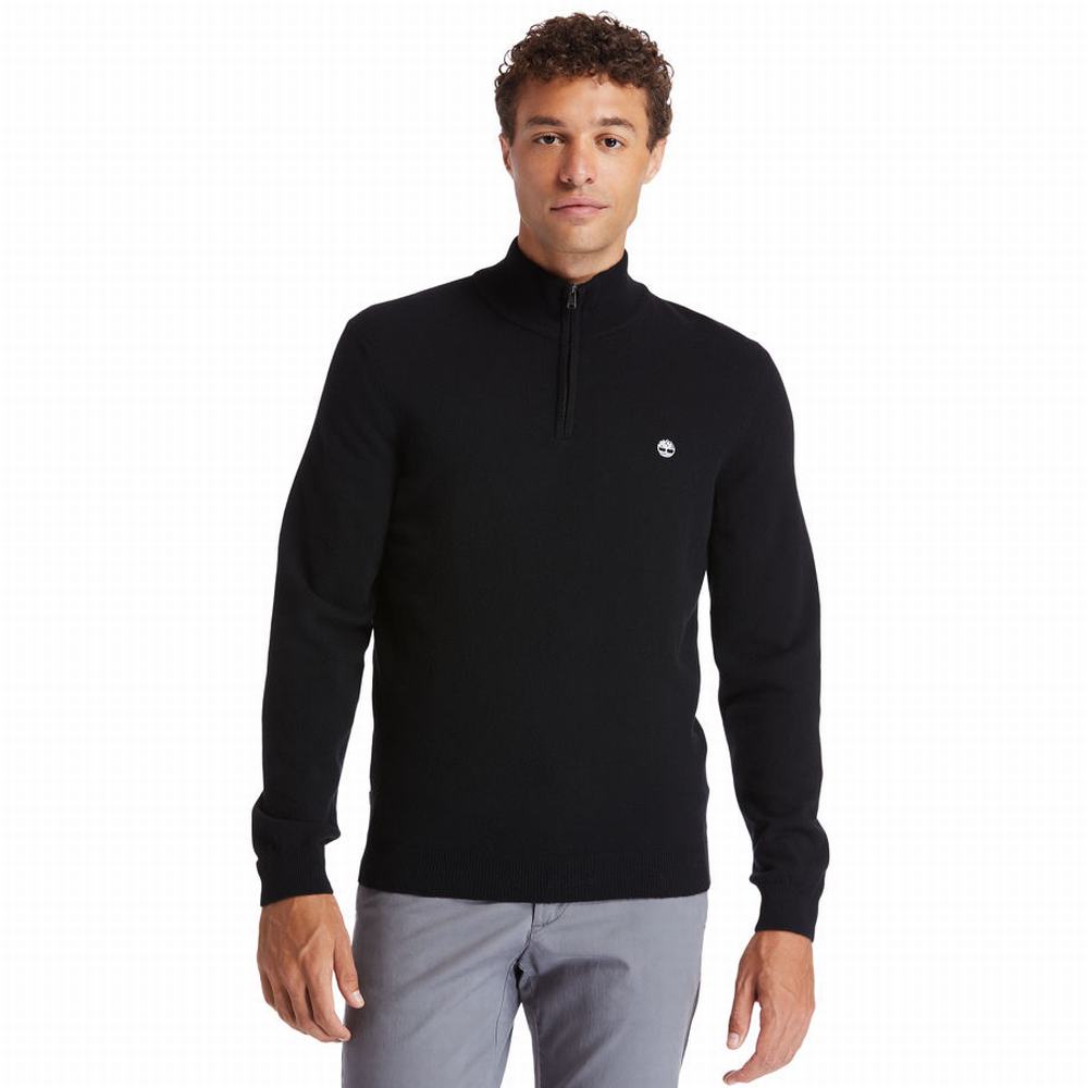 Timberland Cohas Brook Zip-neck Kazak Erkek Siyah | TR-9385M