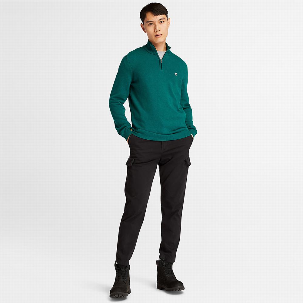 Timberland Cohas Brook Zip-neck Kazak Erkek Yeşil | TR-9805V