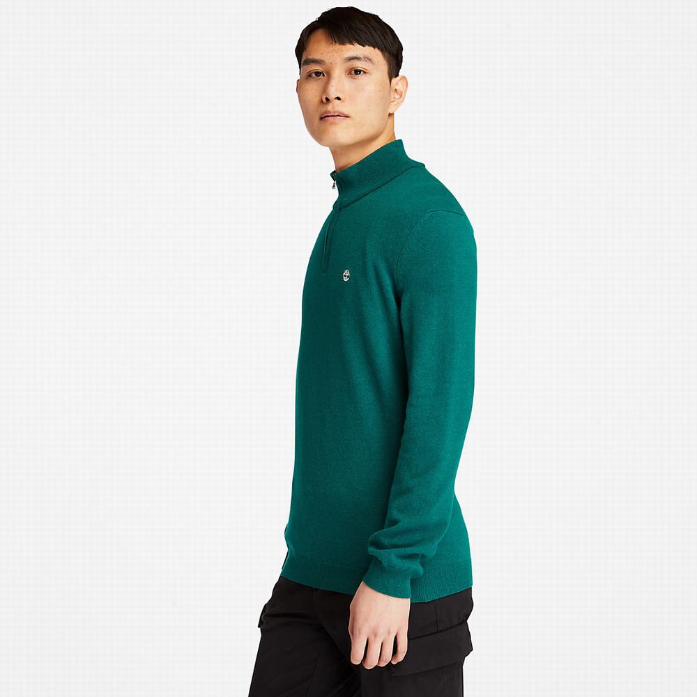 Timberland Cohas Brook Zip-neck Kazak Erkek Yeşil | TR-9805V
