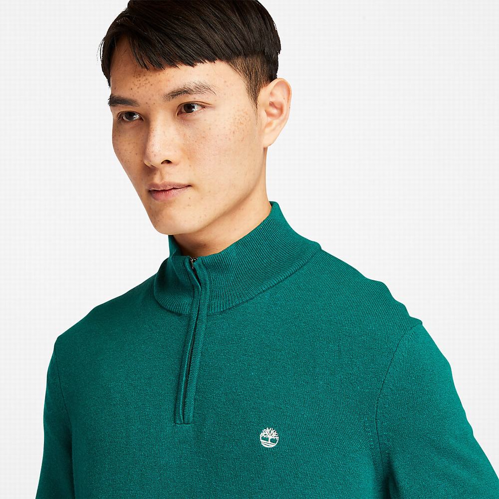 Timberland Cohas Brook Zip-neck Kazak Erkek Yeşil | TR-9805V