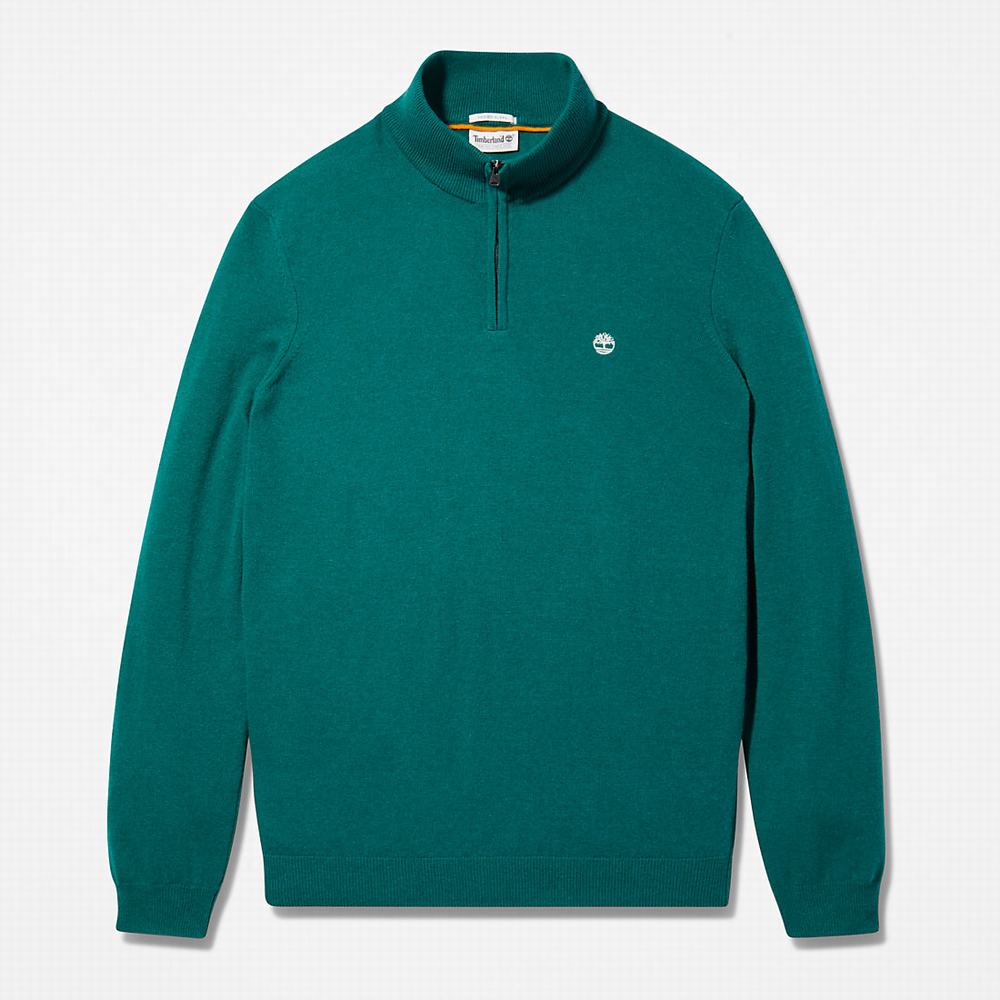 Timberland Cohas Brook Zip-neck Kazak Erkek Yeşil | TR-9805V