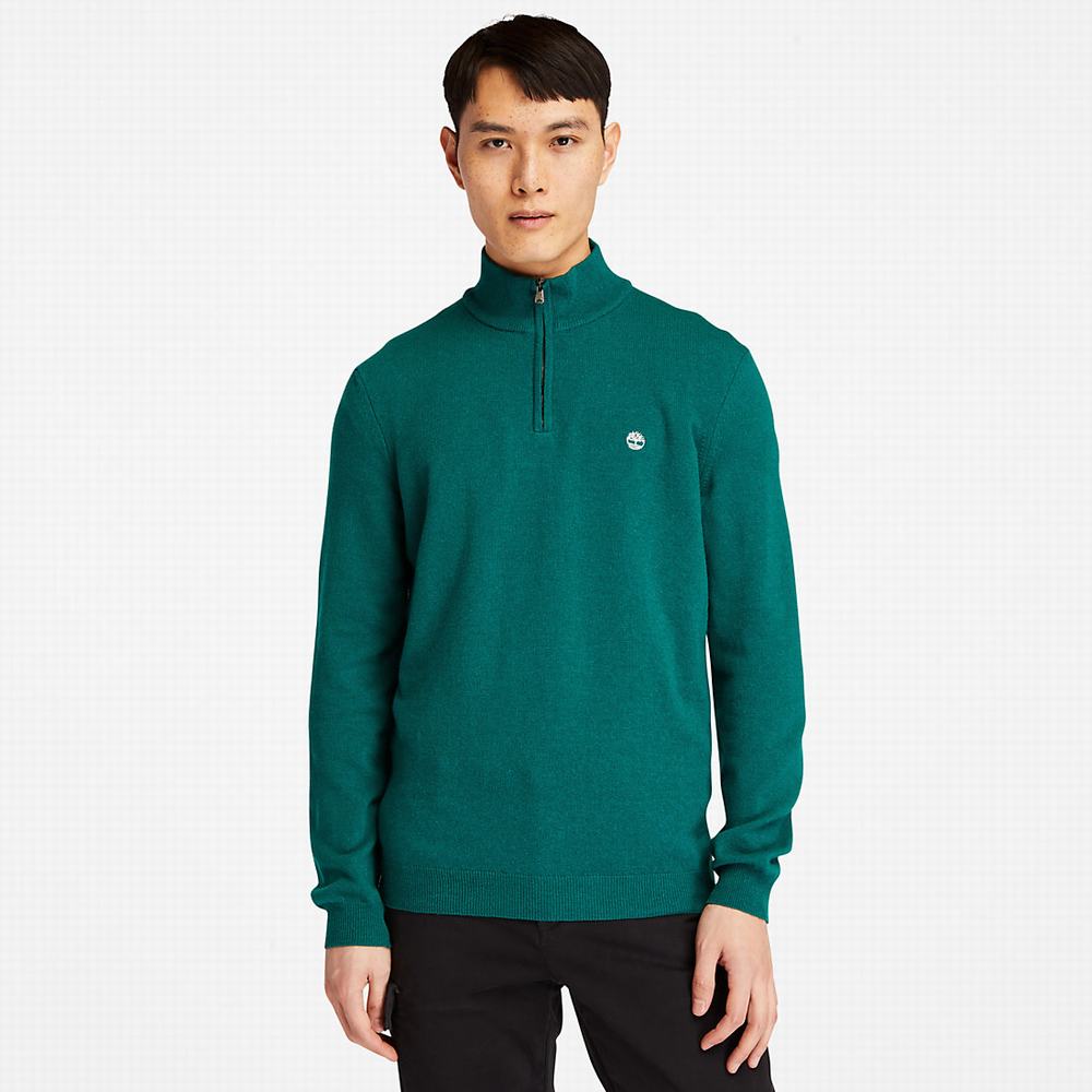 Timberland Cohas Brook Zip-neck Kazak Erkek Yeşil | TR-9805V