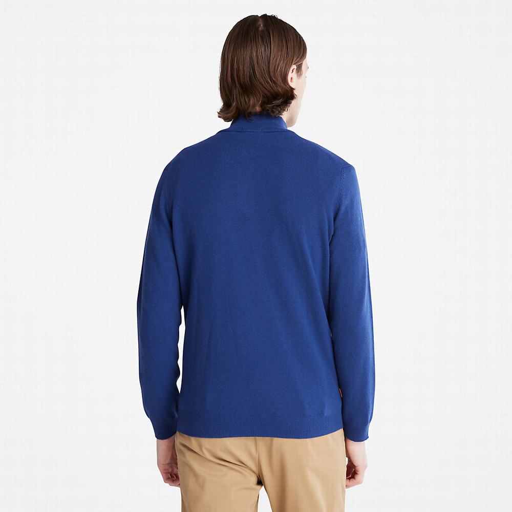 Timberland Cohas Brook Zip-neck Süveter Erkek Koyu Mavi | TR-4260G
