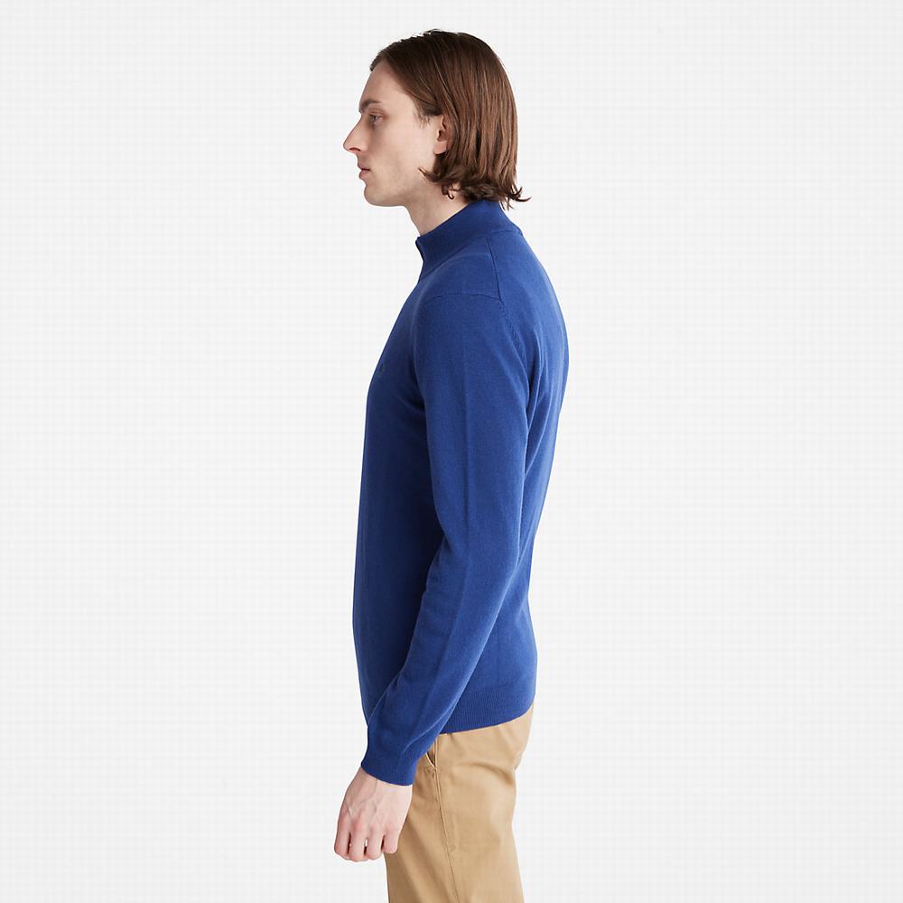 Timberland Cohas Brook Zip-neck Süveter Erkek Koyu Mavi | TR-4260G