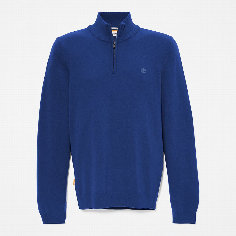 Timberland Cohas Brook Zip-neck Süveter Erkek Koyu Mavi | TR-4260G