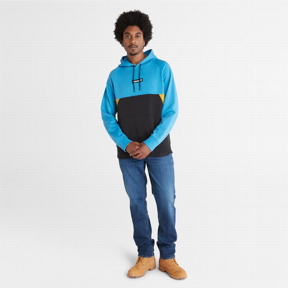 Timberland Colorblock Kapüşonlu Sweatshirt Erkek Açık Mavi Siyah | TR-9125H