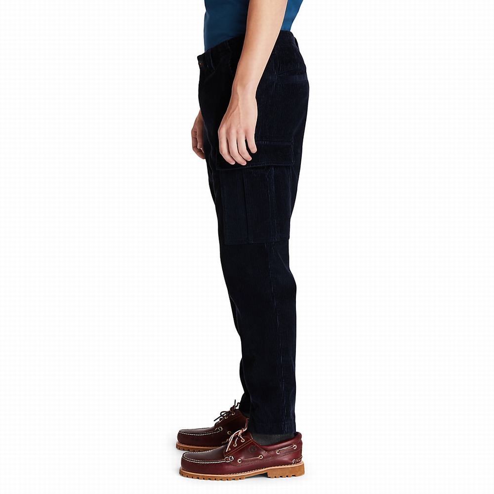 Timberland Corduroy Cargo Pantolon Erkek Lacivert | TR-9472Y