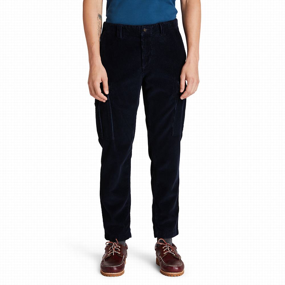 Timberland Corduroy Cargo Pantolon Erkek Lacivert | TR-9472Y