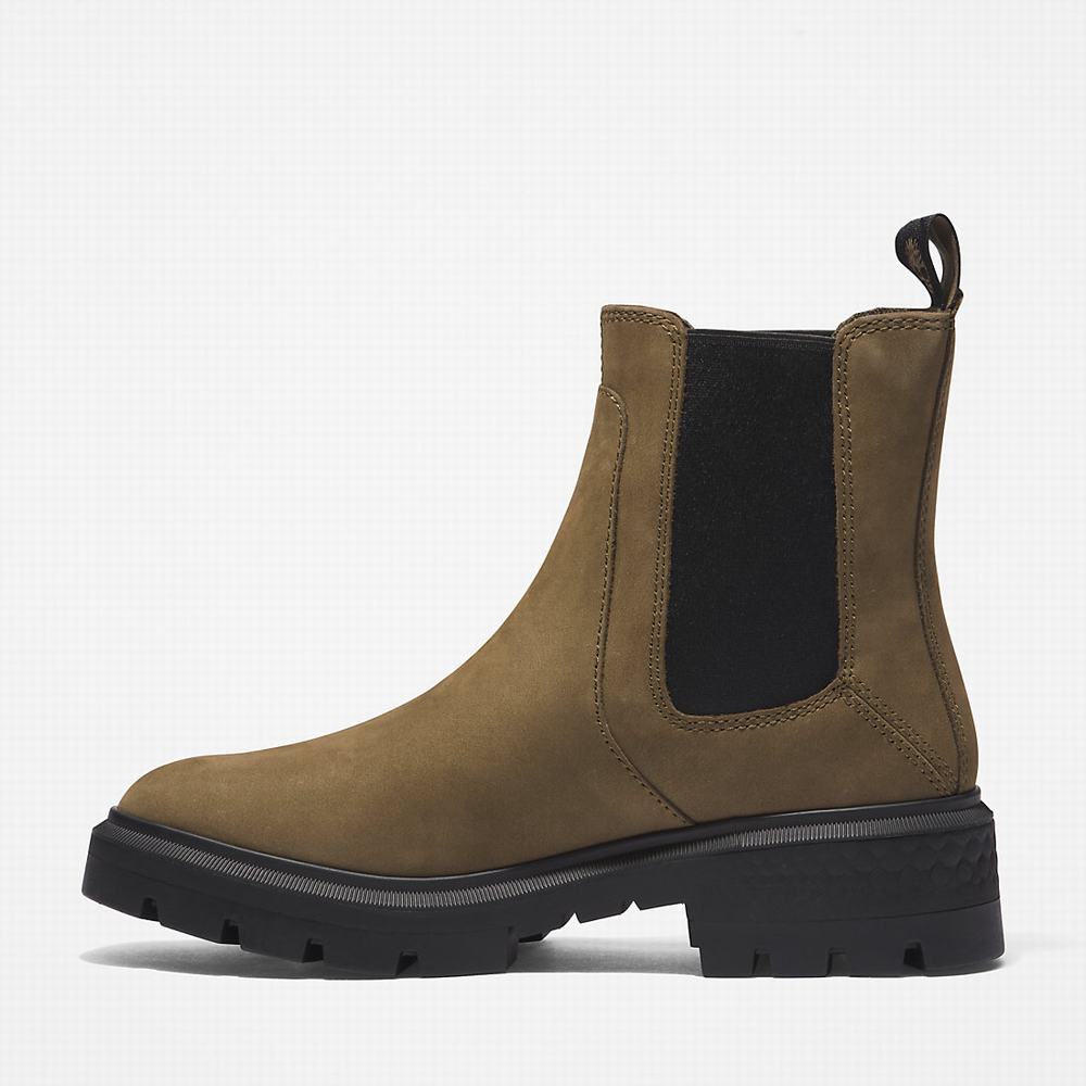Timberland Cortina Valley Chelsea Chelsea Bot Kadın Yeşil | TR-7915Y