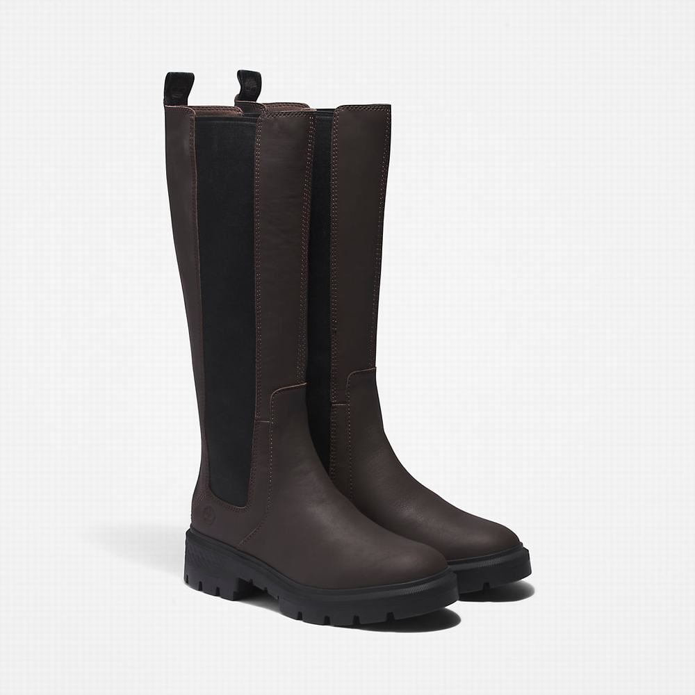 Timberland Cortina Valley Tall Çizme Kadın Koyu Kahverengi | TR-0197P