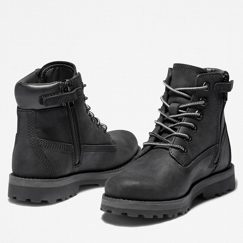 Timberland Courma 6 Inch Side-Zip Bot Çocuk Siyah | TR-0798H