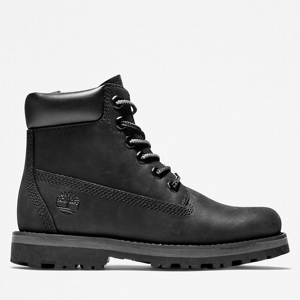 Timberland Courma 6 Inch Side-Zip Bot Çocuk Siyah | TR-0798H
