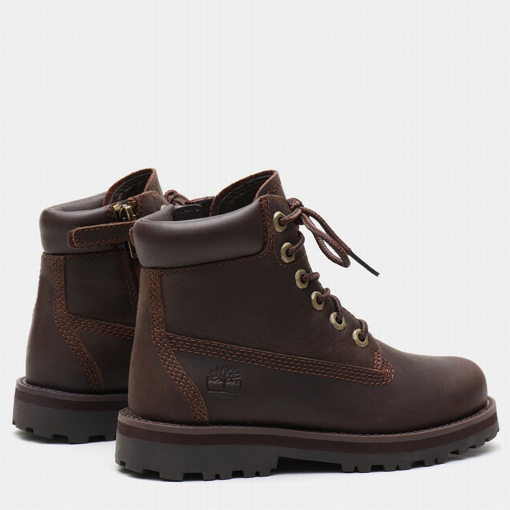 Timberland Courma 6 Inch Side-Zip Bot Çocuk Koyu Kahverengi | TR-6351F