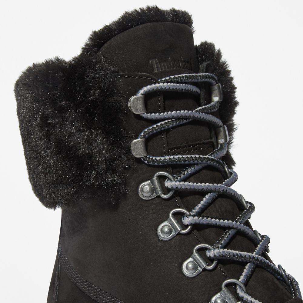Timberland Courmayeur Valley 6-Inch Waterproof Faux-Fur Kışlık Bot Kadın Siyah | TR-4865Z