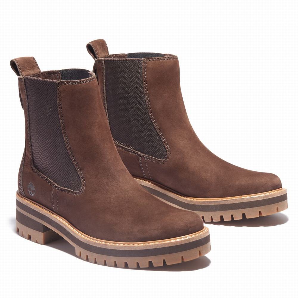 Timberland Courmayeur Valley Chelsea Chelsea Bot Kadın Koyu Kahverengi | TR-2647D
