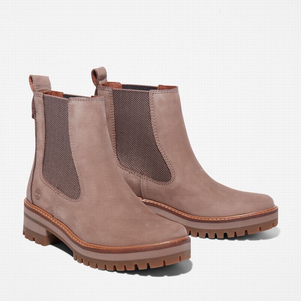 Timberland Courmayeur Valley Chelsea Chelsea Bot Kadın Taupe Nubuck | TR-7064Y