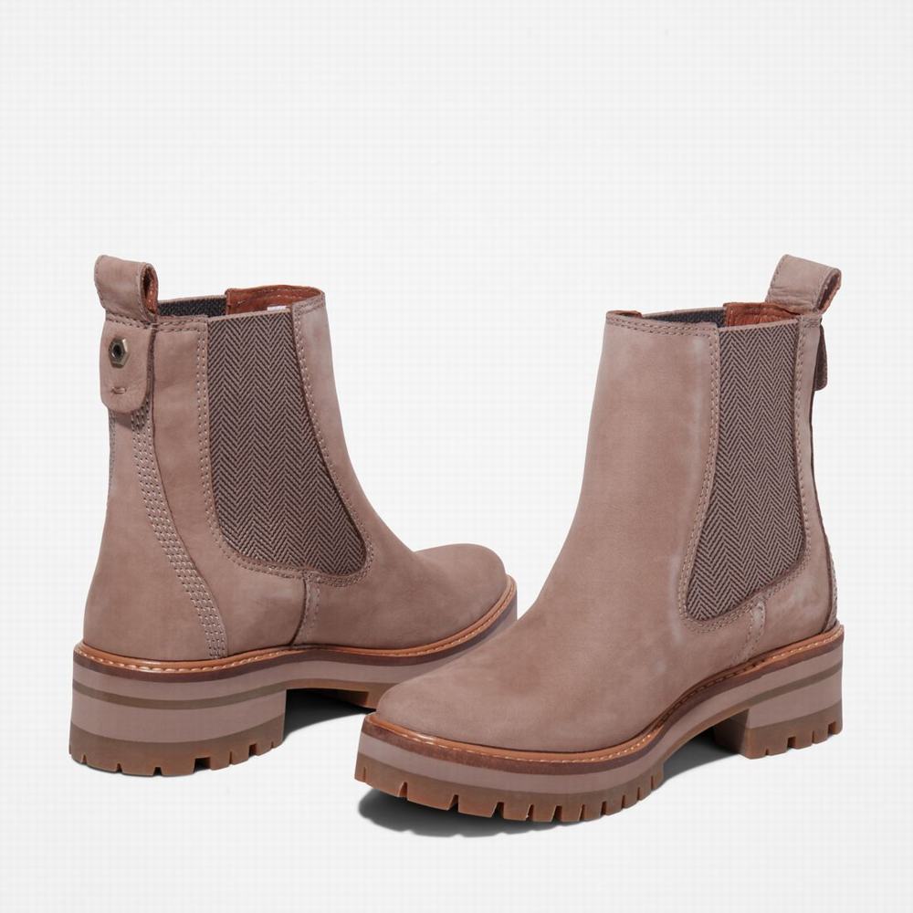 Timberland Courmayeur Valley Chelsea Chelsea Bot Kadın Taupe Nubuck | TR-7064Y