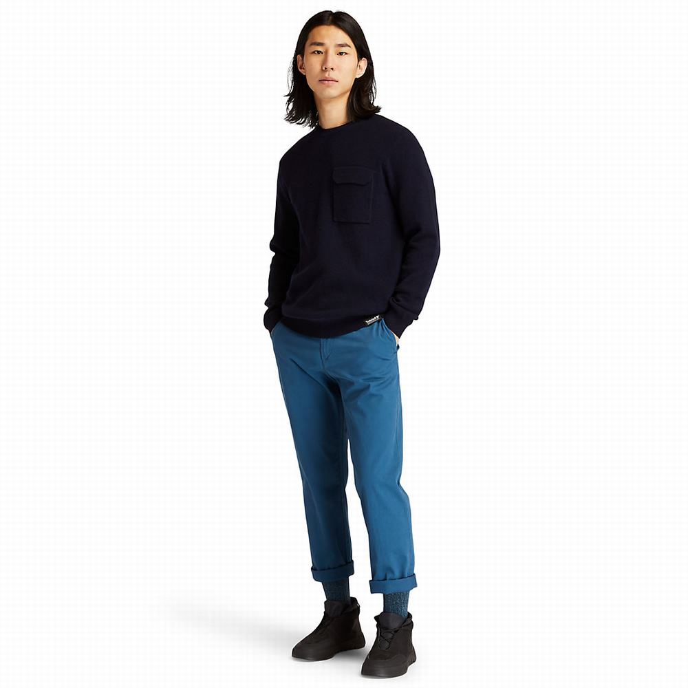 Timberland Crewneck Pocket Süveter Erkek Lacivert | TR-2643L