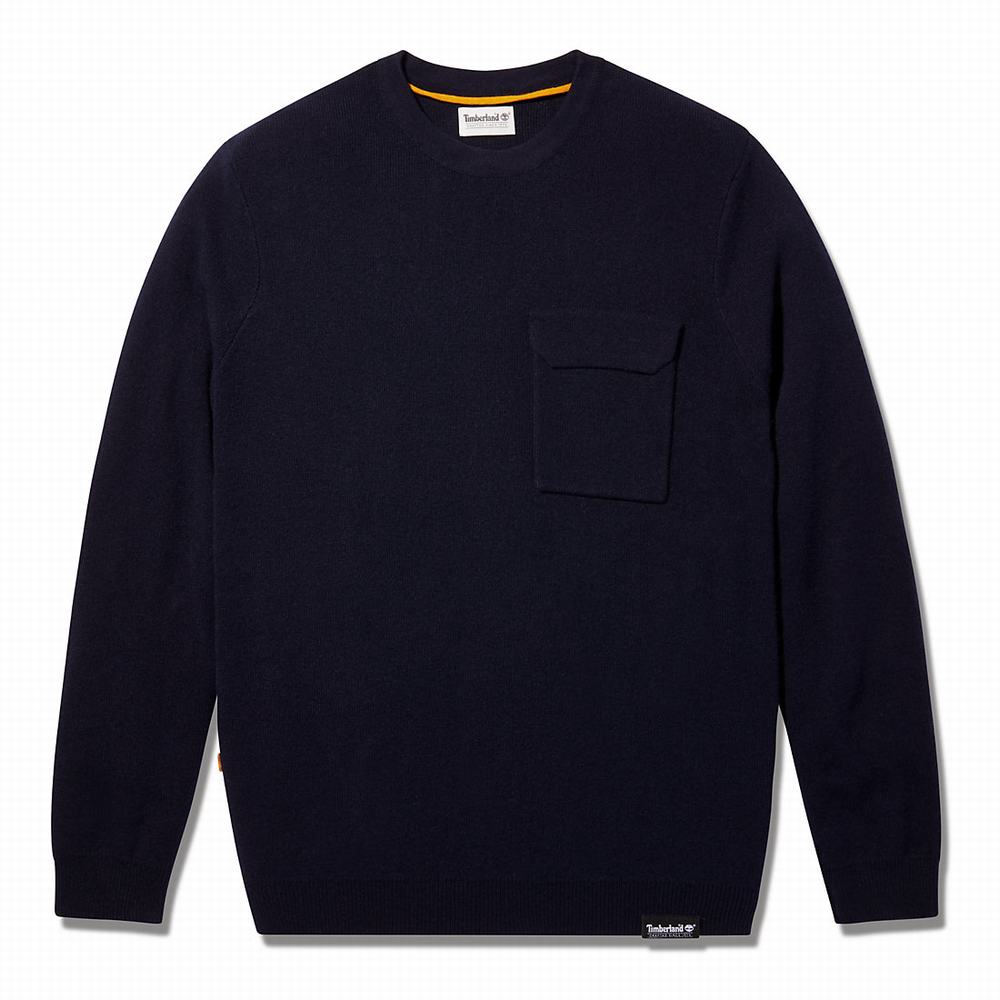 Timberland Crewneck Pocket Süveter Erkek Lacivert | TR-2643L