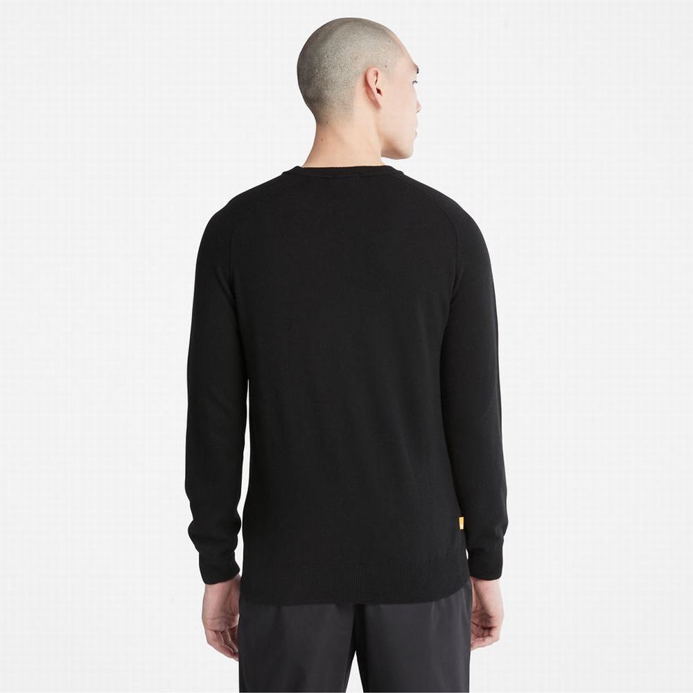 Timberland Crewneck Raglan Süveter Erkek Siyah | TR-0462R