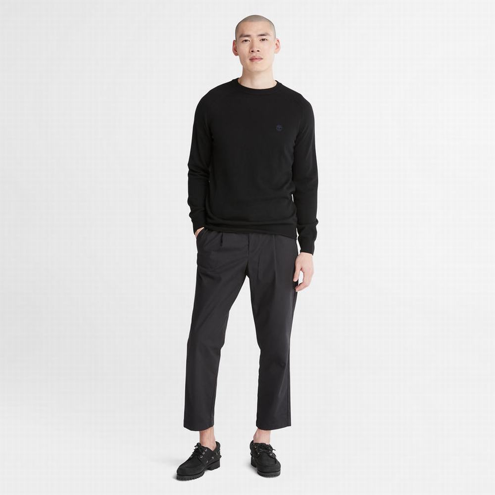 Timberland Crewneck Raglan Süveter Erkek Siyah | TR-0462R