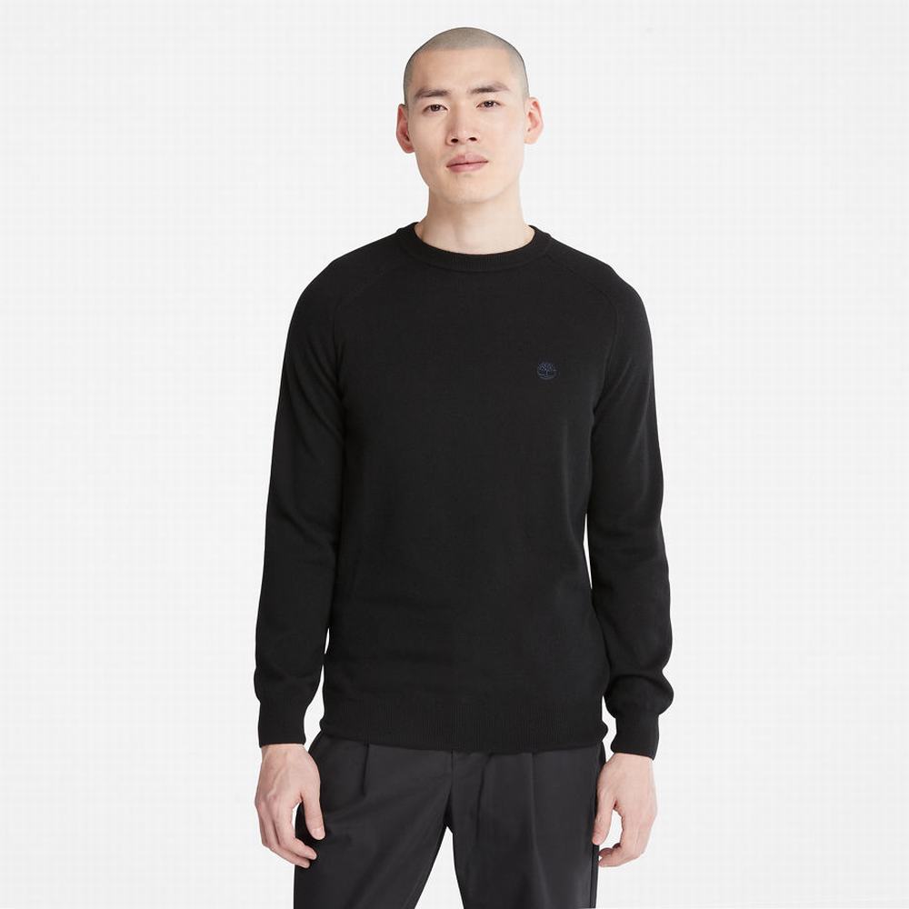 Timberland Crewneck Raglan Süveter Erkek Siyah | TR-0462R