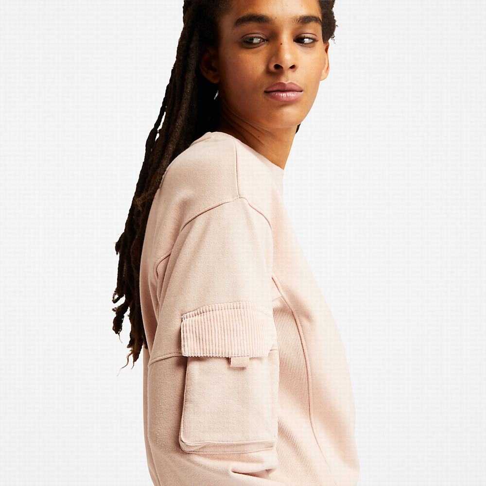 Timberland Cropped Cargo Tişörtü Kadın Açık Pembe | TR-3760P
