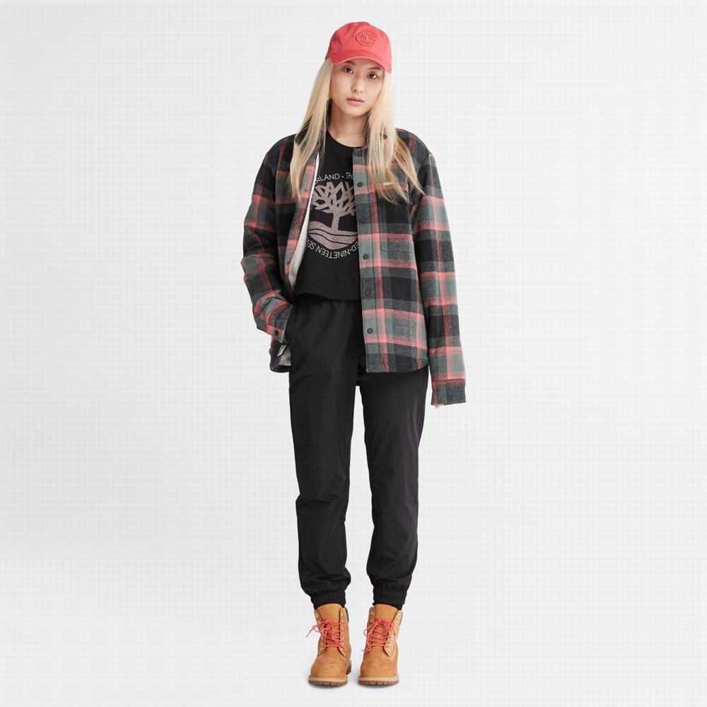 Timberland Cropped Logo Tişört Kadın Siyah | TR-5321X