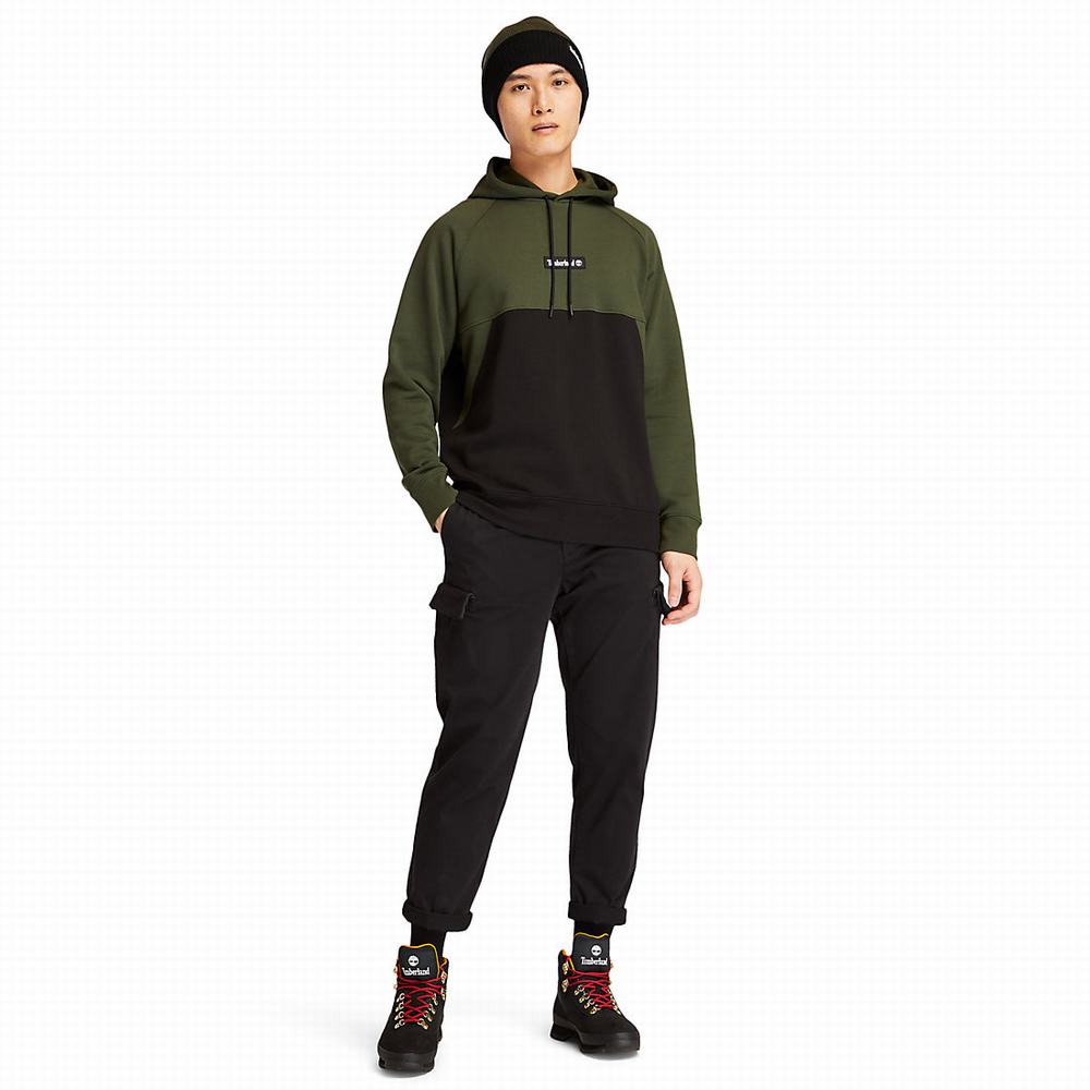Timberland Cut-and-sew Kapüşonlu Sweatshirt Erkek Koyu Yeşil | TR-6328S