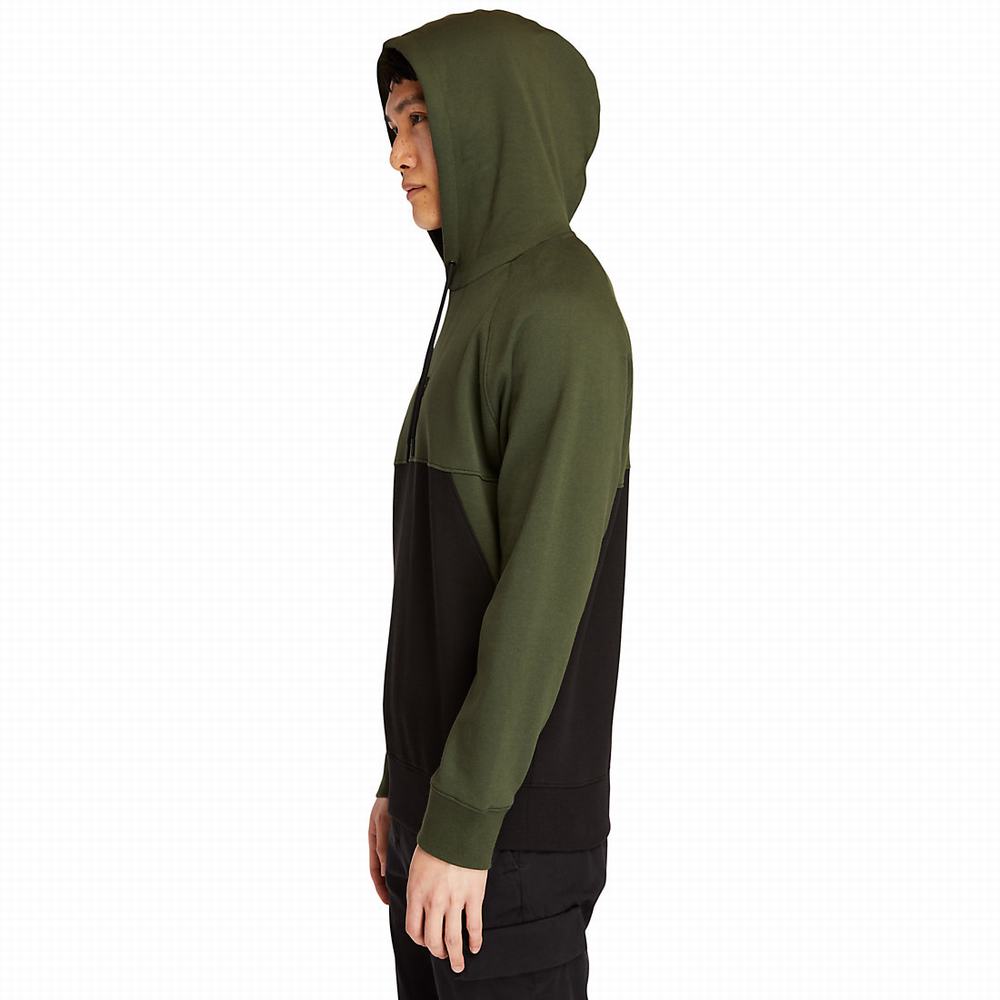 Timberland Cut-and-sew Kapüşonlu Sweatshirt Erkek Koyu Yeşil | TR-6328S