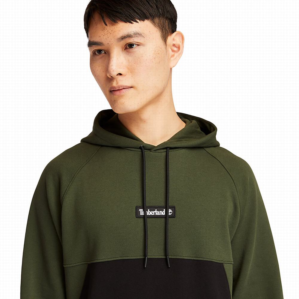 Timberland Cut-and-sew Kapüşonlu Sweatshirt Erkek Koyu Yeşil | TR-6328S