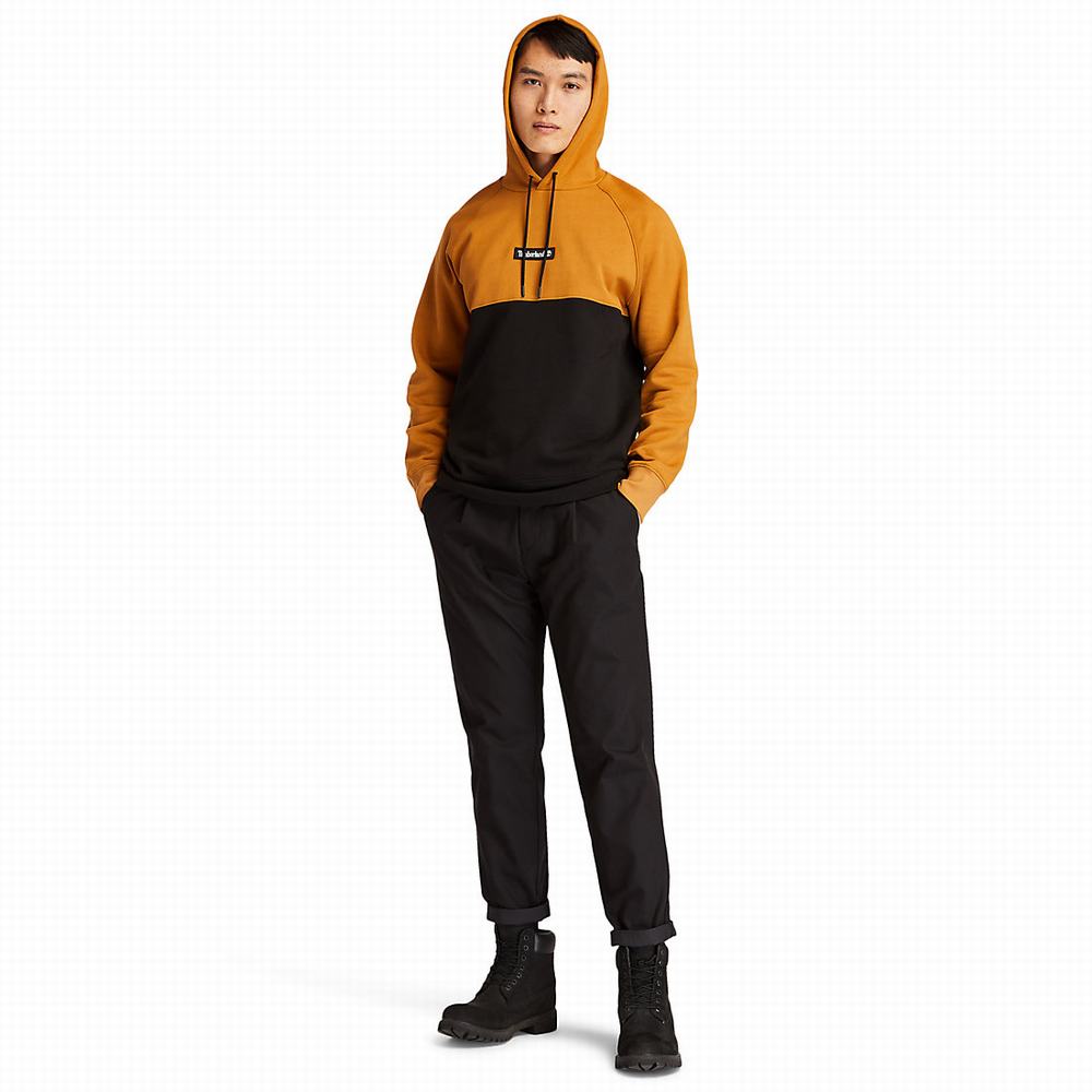 Timberland Cut-and-sew Kapüşonlu Sweatshirt Erkek Sarı | TR-8415A