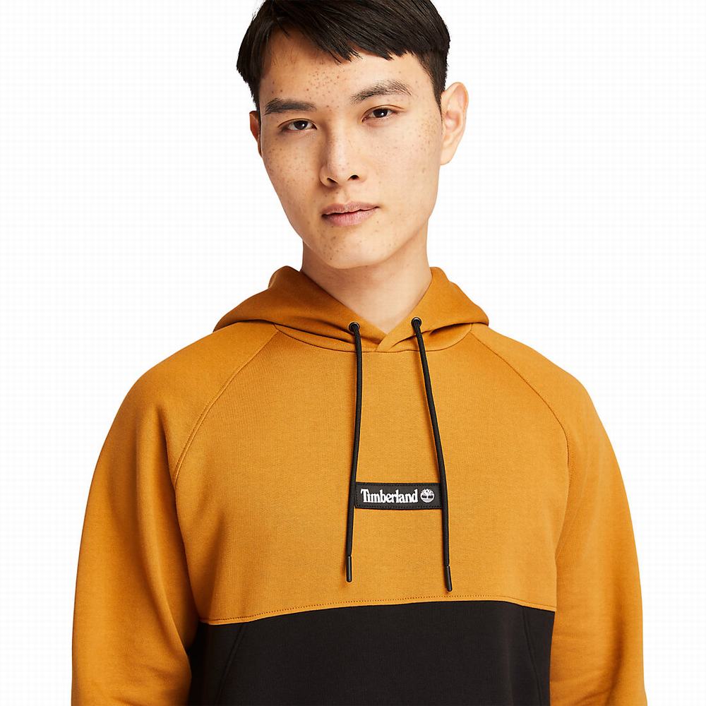 Timberland Cut-and-sew Kapüşonlu Sweatshirt Erkek Sarı | TR-8415A