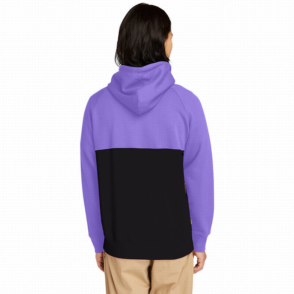 Timberland Cut-and-sew Kapüşonlu Sweatshirt Erkek Mavi | TR-8703F