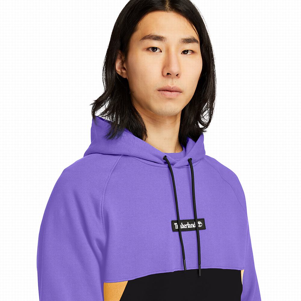 Timberland Cut-and-sew Kapüşonlu Sweatshirt Erkek Mavi | TR-8703F