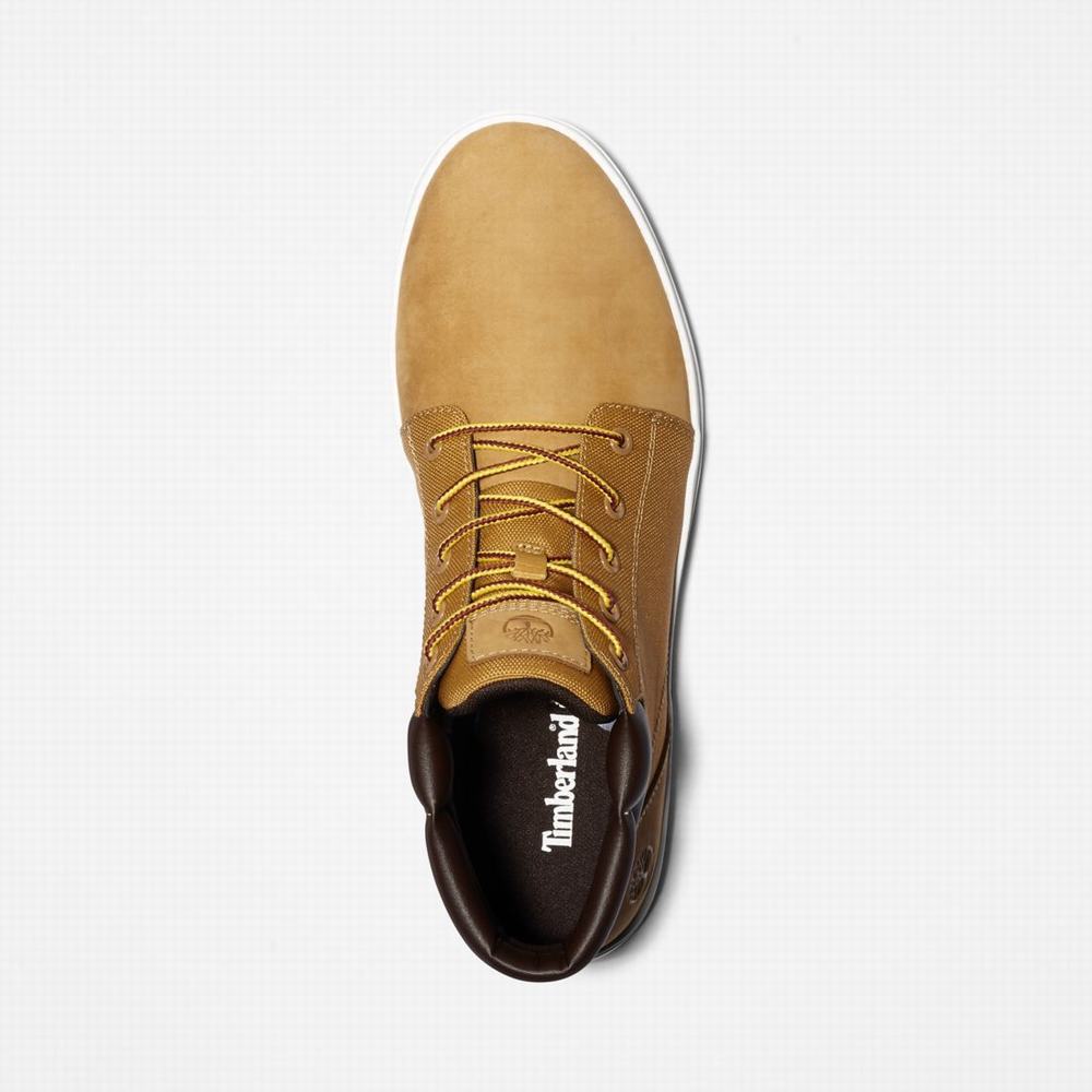 Timberland Davis Square Leather/Fabric Chukka Bot Erkek Kahverengi | TR-5168M