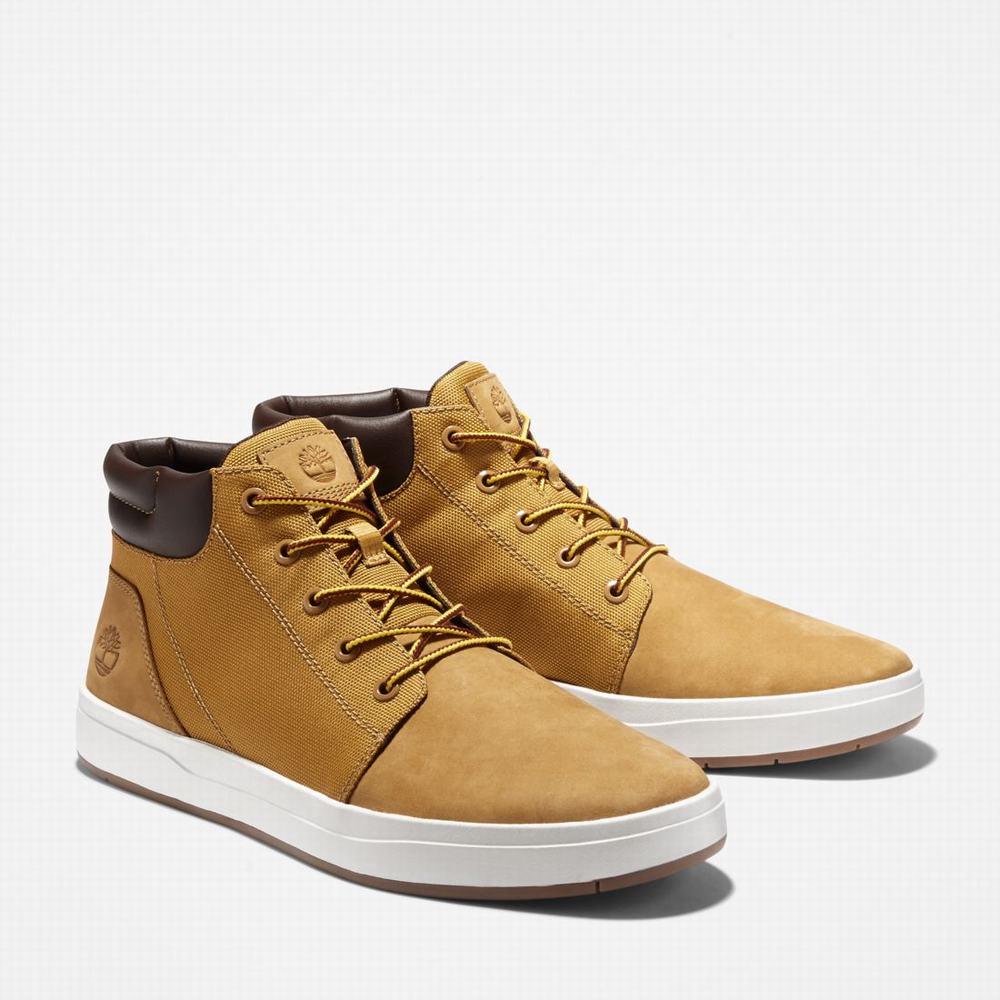 Timberland Davis Square Leather/Fabric Chukka Bot Erkek Kahverengi | TR-5168M