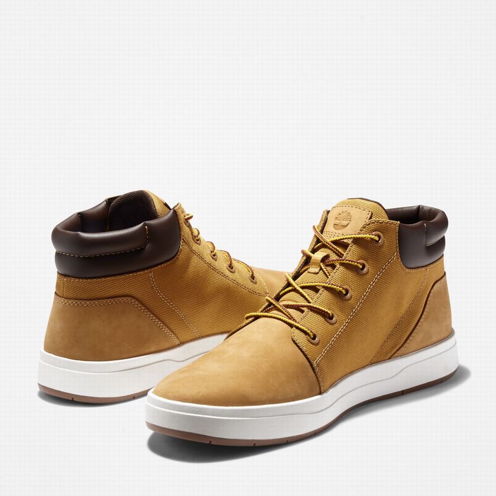 Timberland Davis Square Leather/Fabric Chukka Bot Erkek Kahverengi | TR-5168M