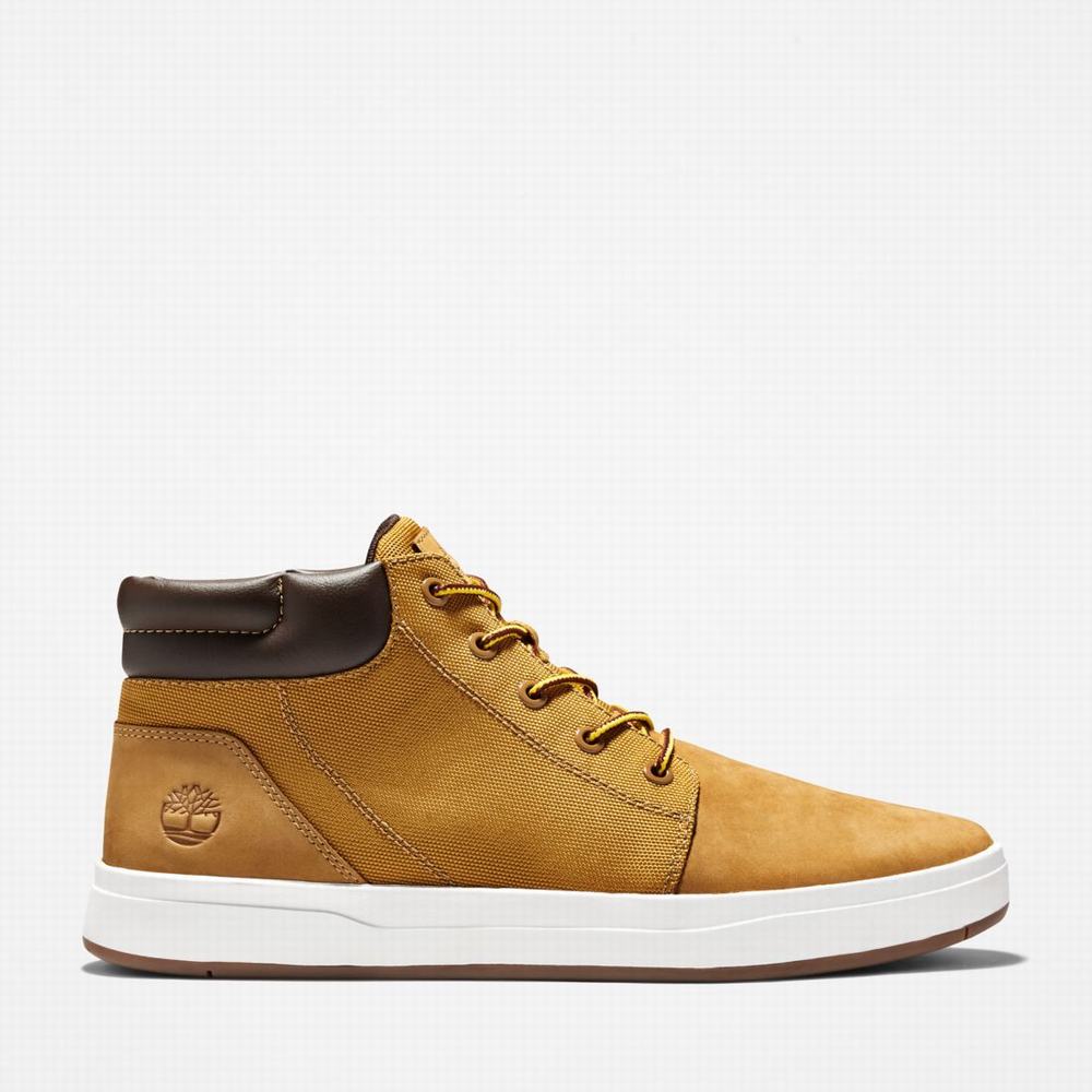 Timberland Davis Square Leather/Fabric Chukka Bot Erkek Kahverengi | TR-5168M
