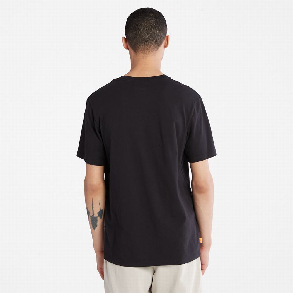 Timberland Dotted Tree-logo Tişört Erkek Siyah | TR-4397U