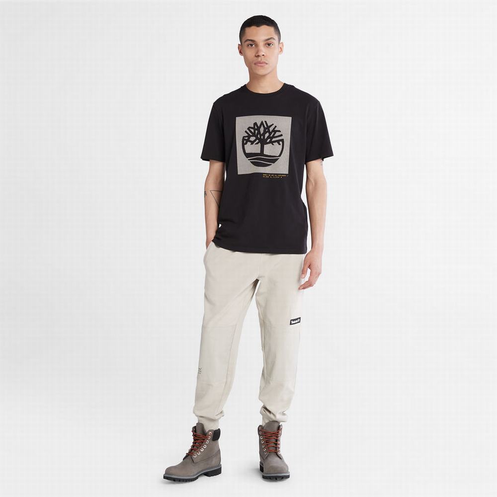 Timberland Dotted Tree-logo Tişört Erkek Siyah | TR-4397U