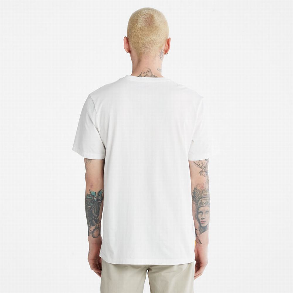 Timberland Dotted Tree-logo Tişört Erkek Beyaz | TR-8756P