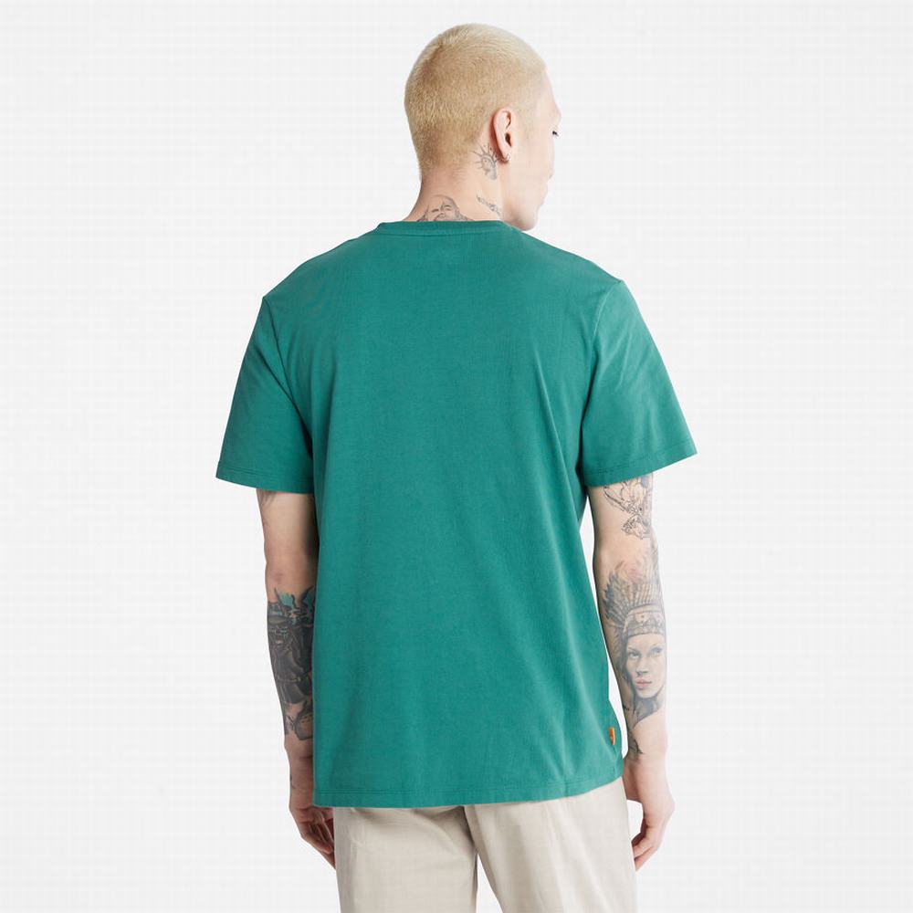 Timberland Dotted Tree-logo Tişört Erkek Yeşil | TR-9168T