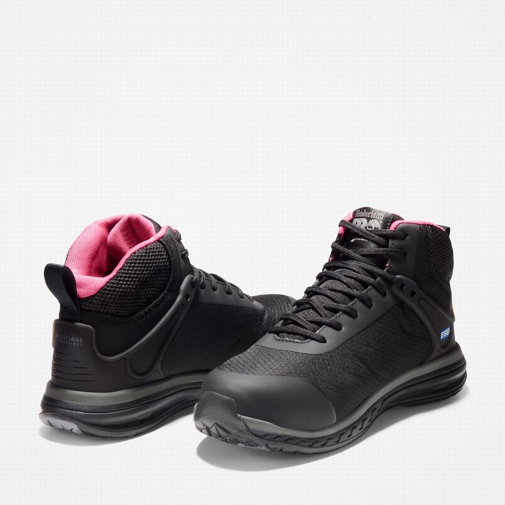 Timberland Drivetrain Composite Burunlu İş Sneaker İş Ayakkabısı Kadın Siyah Pembe | TR-4360F