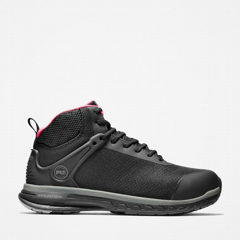 Timberland Drivetrain Composite Burunlu İş Sneaker İş Ayakkabısı Kadın Siyah Pembe | TR-4360F