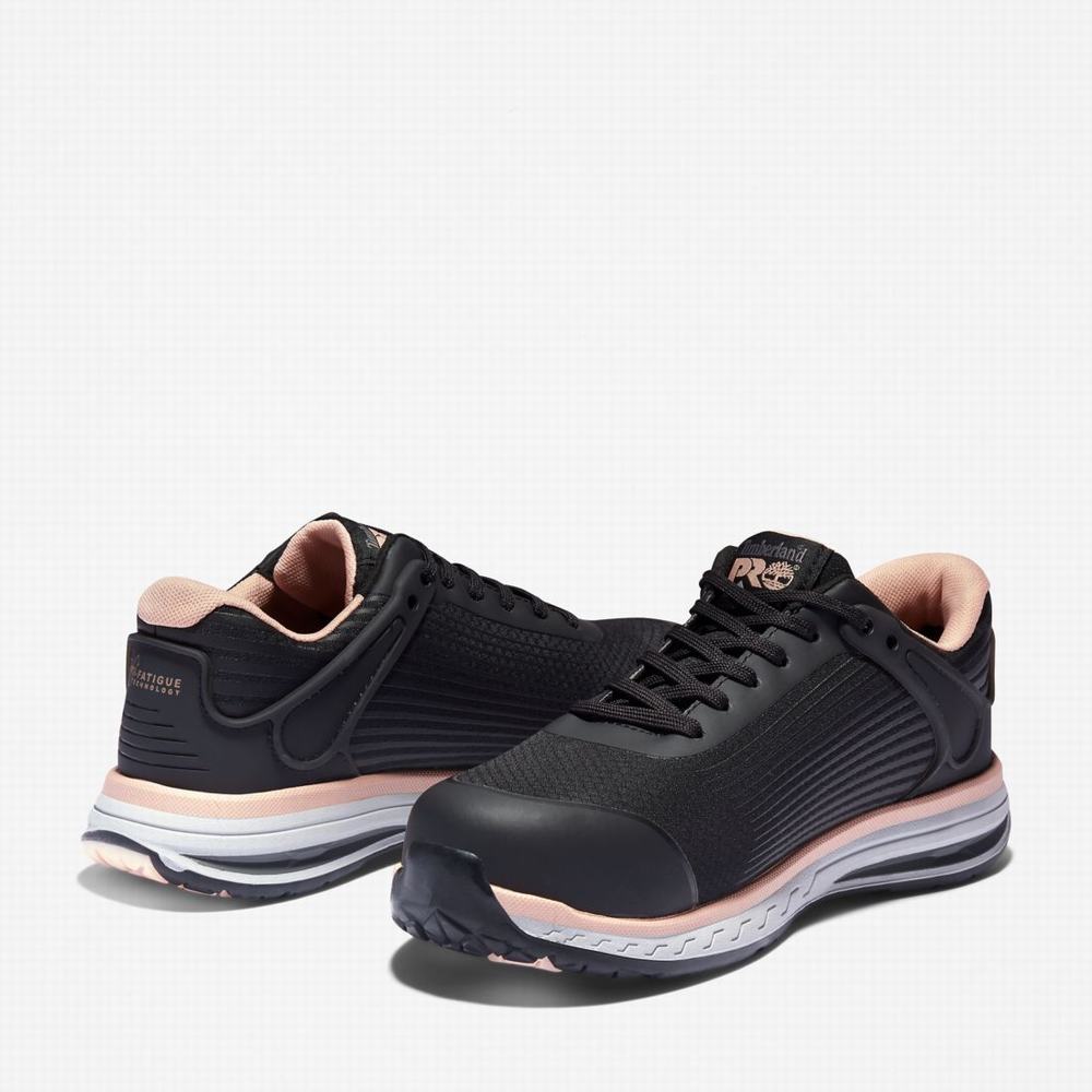 Timberland Drivetrain Composite Burunlu İş Sneaker İş Ayakkabısı Kadın Siyah Pembe | TR-4860R