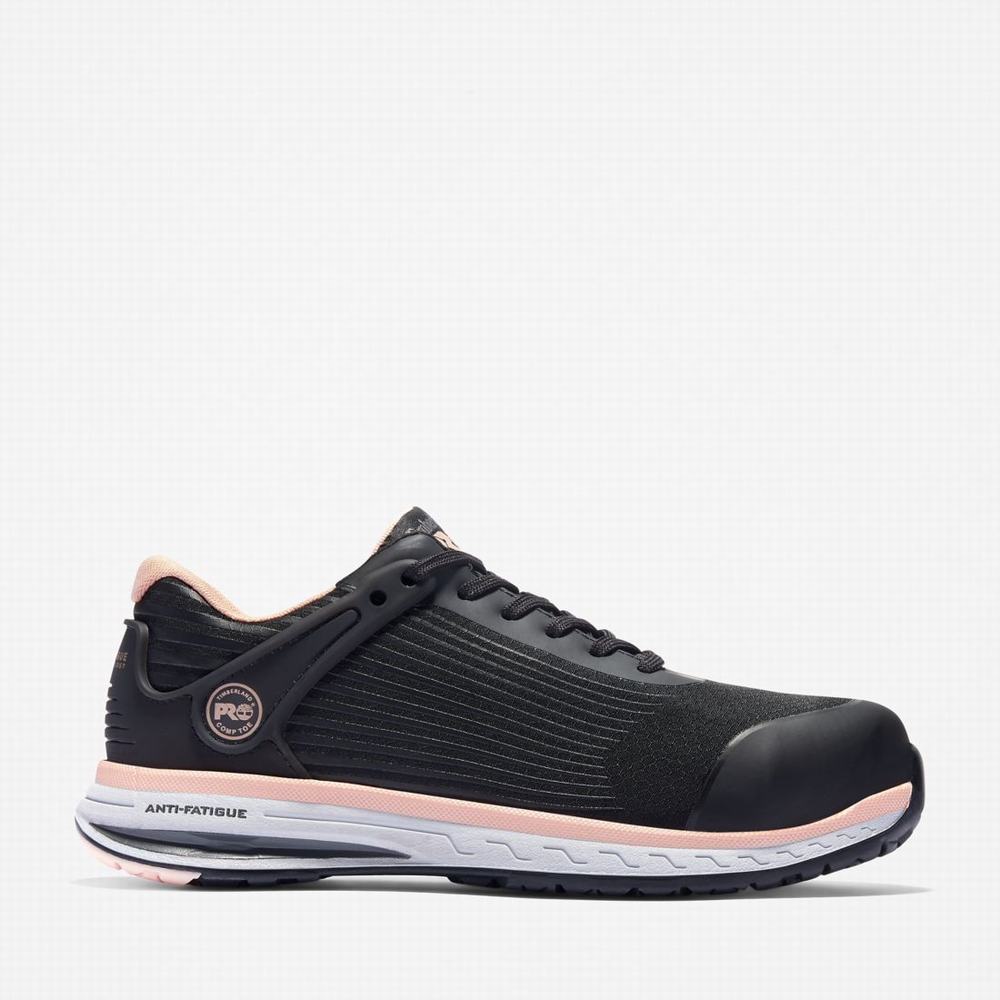 Timberland Drivetrain Composite Burunlu İş Sneaker İş Ayakkabısı Kadın Siyah Pembe | TR-4860R