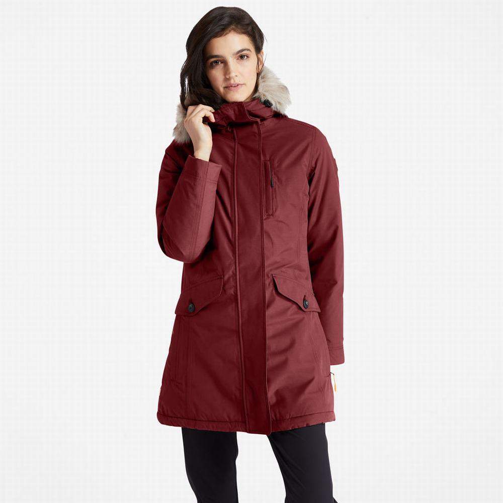 Timberland DryVent™ Waterproof Parka Ceketler Kadın Bordo | TR-2710S
