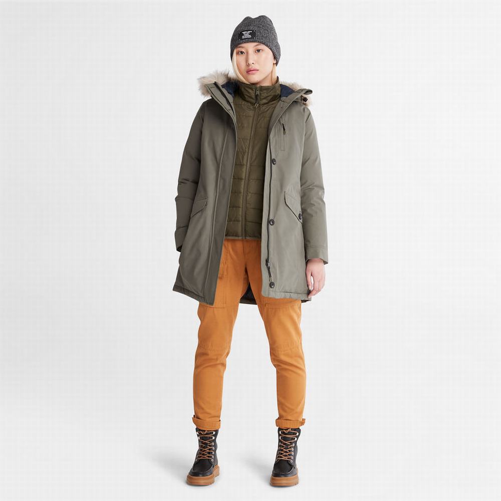 Timberland DryVent™ Waterproof Parka Ceketler Kadın Koyu Yeşil | TR-5046A