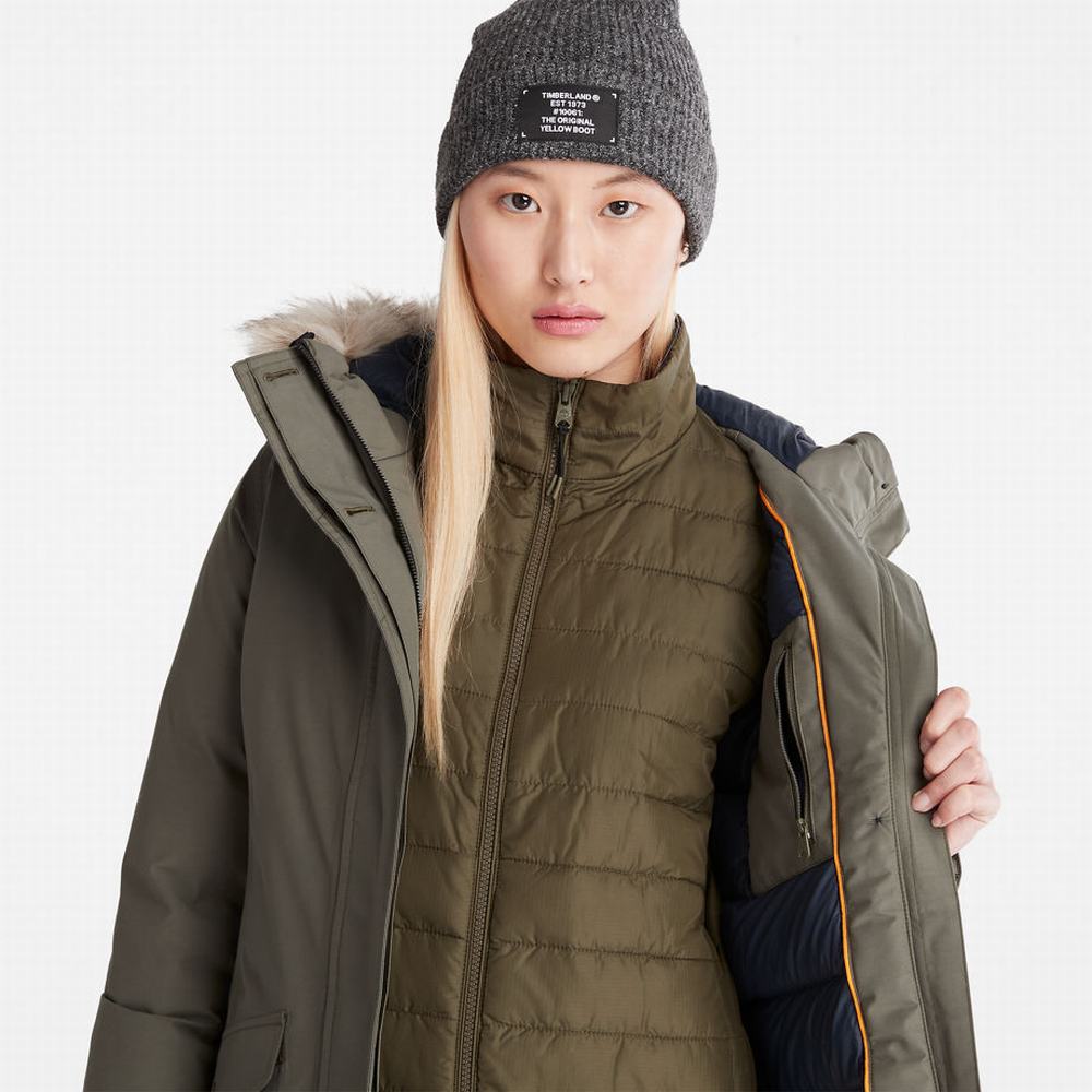 Timberland DryVent™ Waterproof Parka Ceketler Kadın Koyu Yeşil | TR-5046A